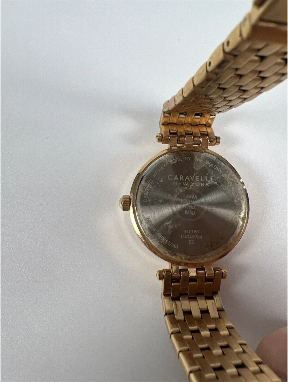 Caravelle New York Swarovski Crystal Watch- Blue and Gold-Read Desc.